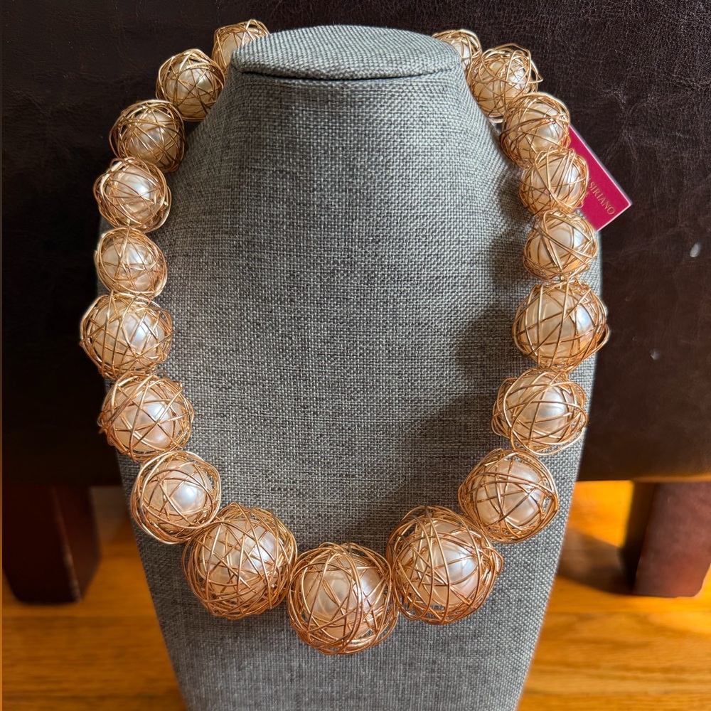 Christian Siriano Gold Pearl Necklace